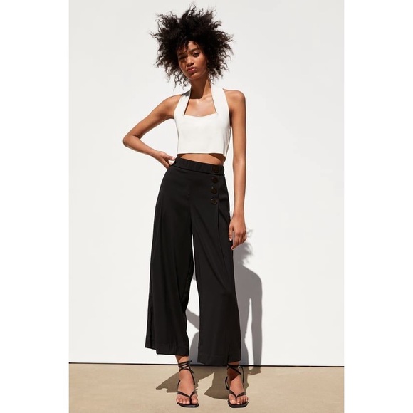 Zara Pants - ZARA Black Flowy Bottoms